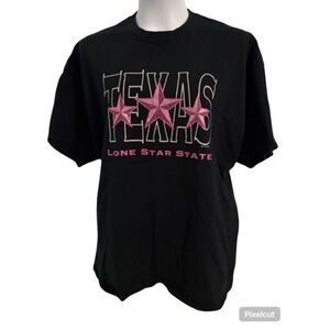 Gildan Clutch Black and Pink Texas T-Shirt. Size 2XL